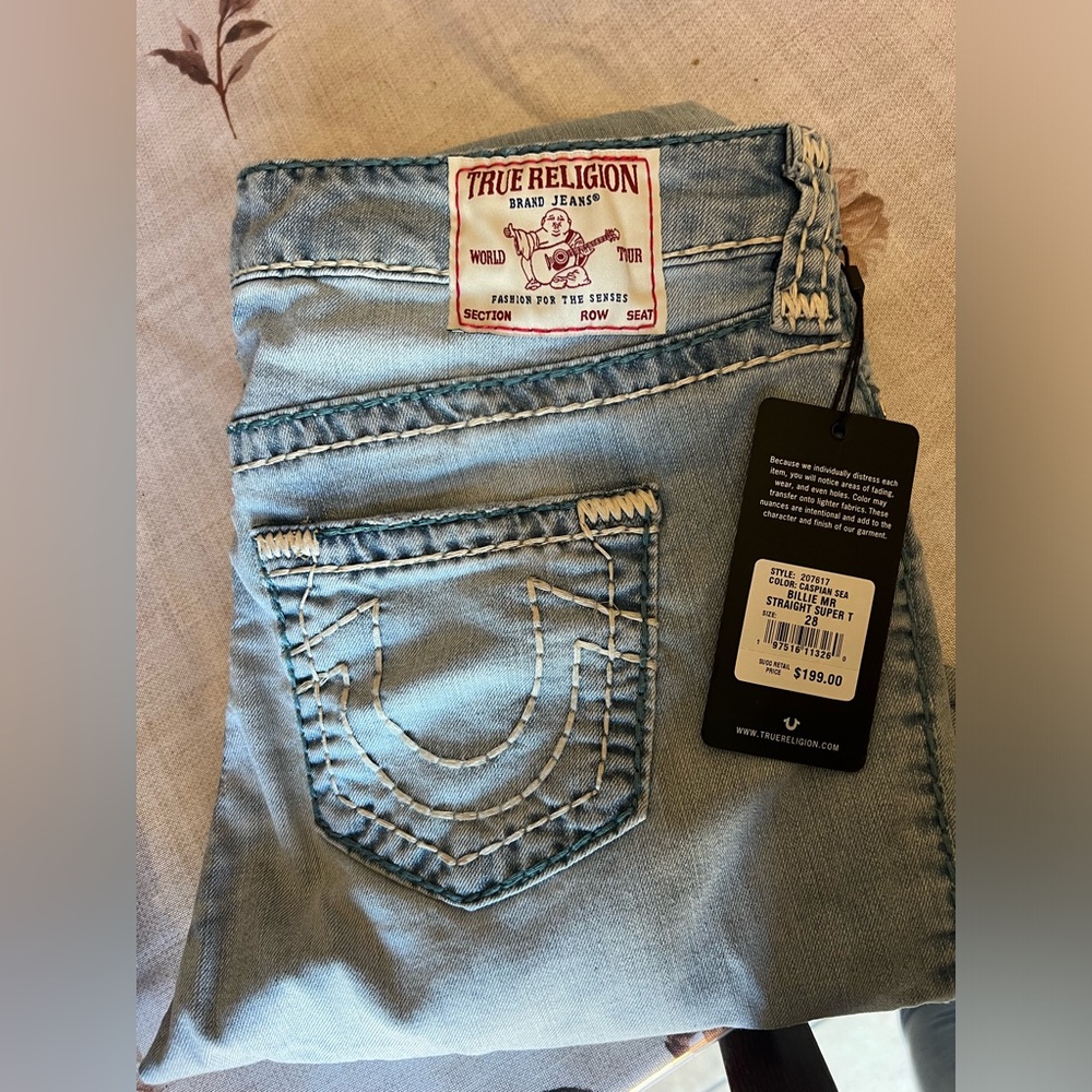 True Religion Light Blue Straight Leg Jeans